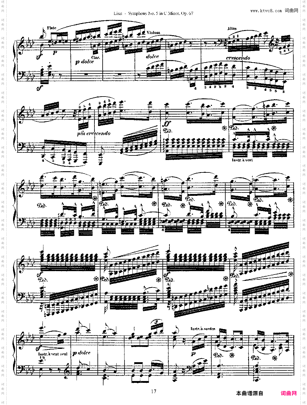 李斯特改编自贝多芬第五交响乐的钢琴曲