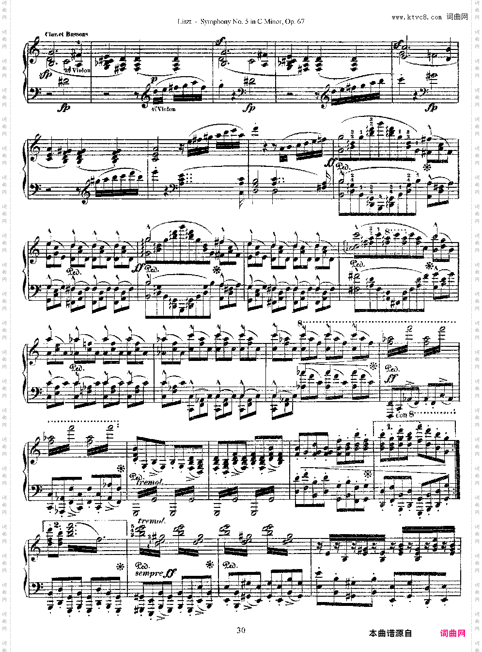 李斯特改编自贝多芬第五交响乐的钢琴曲