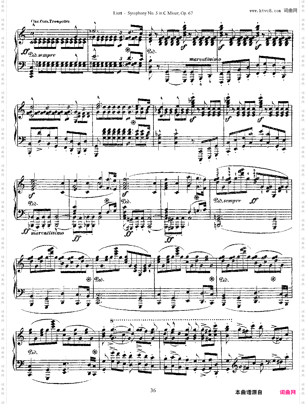 李斯特改编自贝多芬第五交响乐的钢琴曲