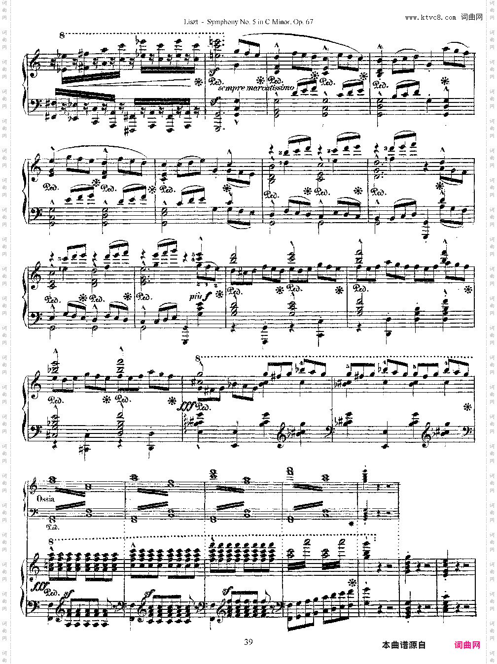 李斯特改编自贝多芬第五交响乐的钢琴曲