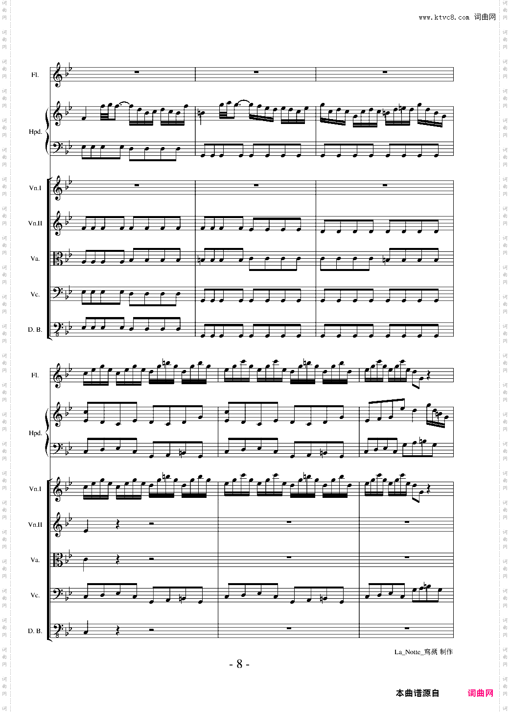 维瓦尔第 长笛协奏曲 RV439 夜 La Notte 第三乐章