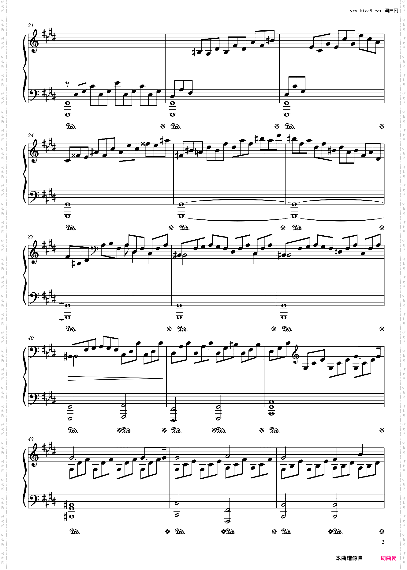 贝多芬《月光奏鸣曲》第一乐章钢琴谱 Sonata No· 14 ·
