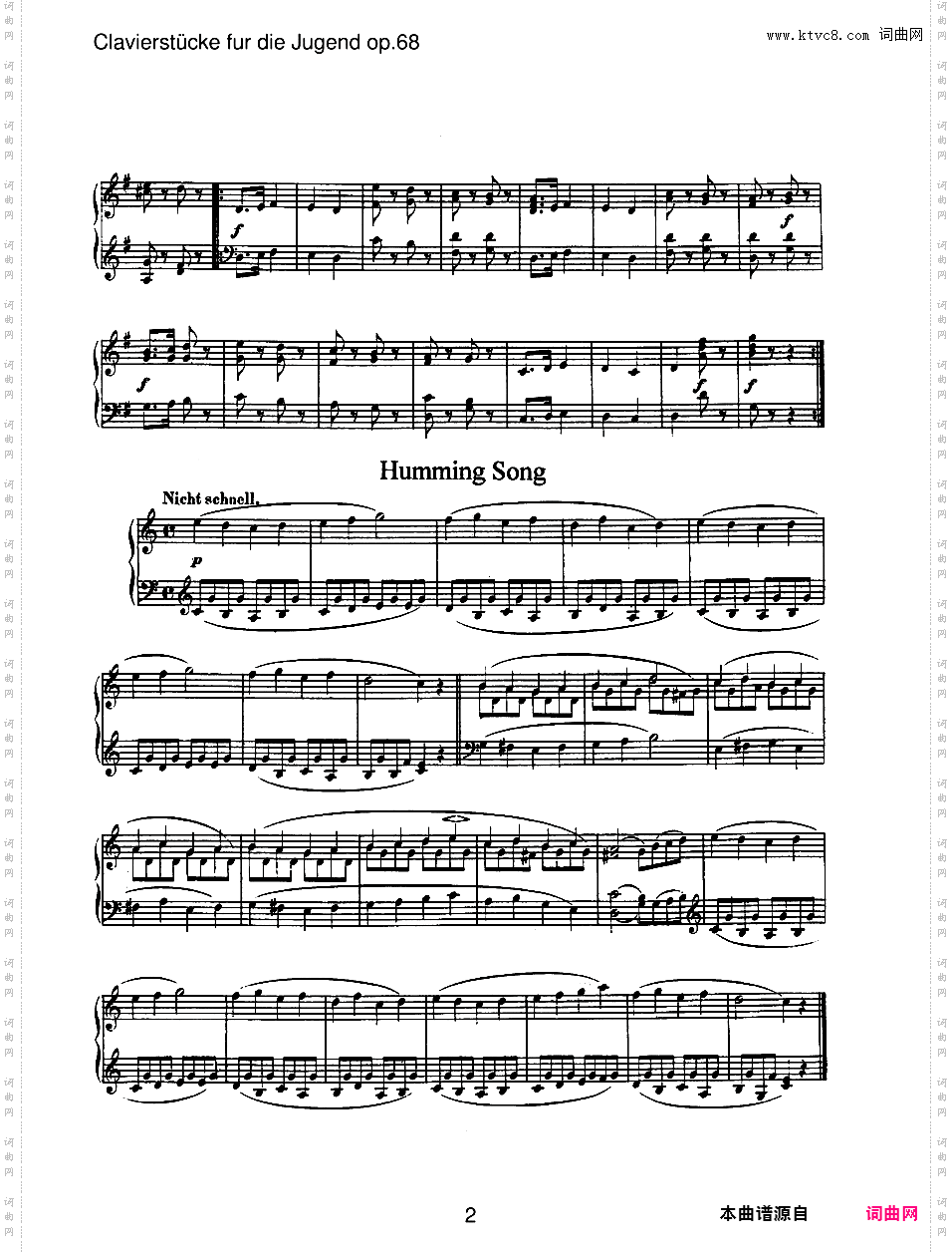 儿童钢琴曲集 Album For The Young Op·68