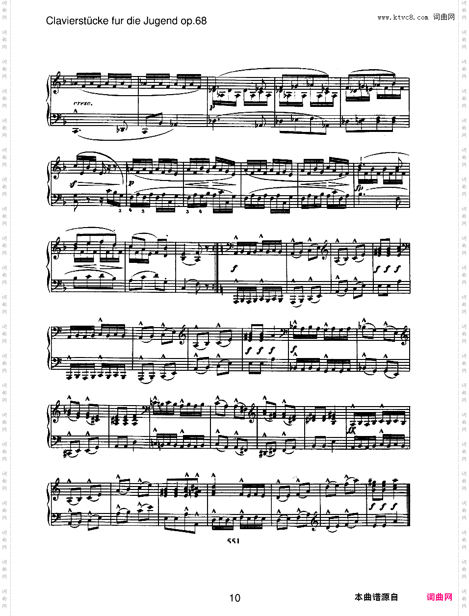 儿童钢琴曲集 Album For The Young Op·68