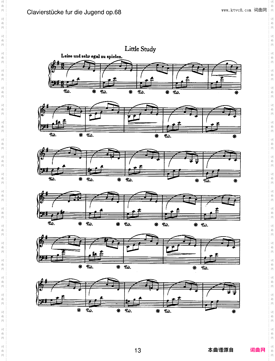 儿童钢琴曲集 Album For The Young Op·68