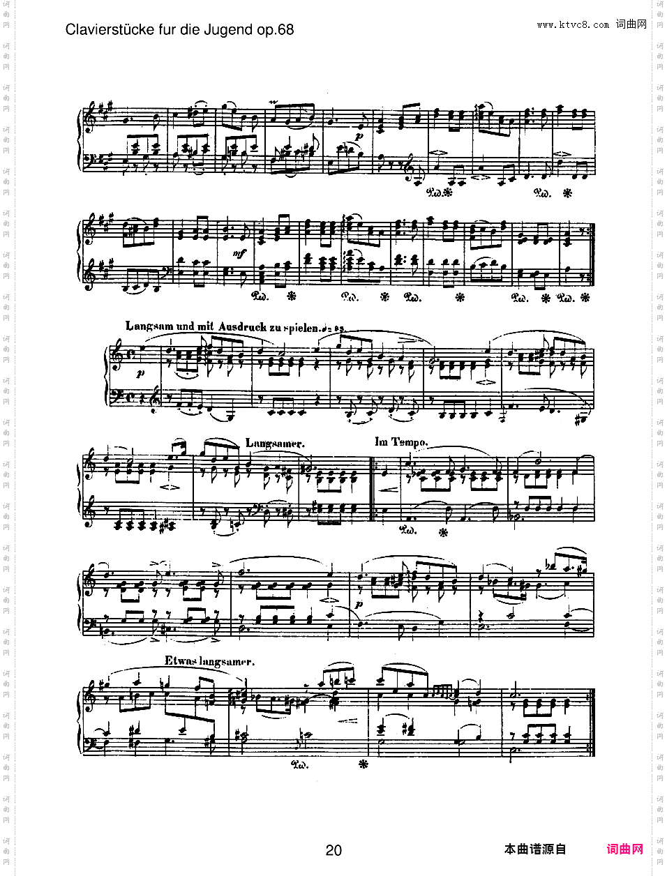 儿童钢琴曲集 Album For The Young Op·68