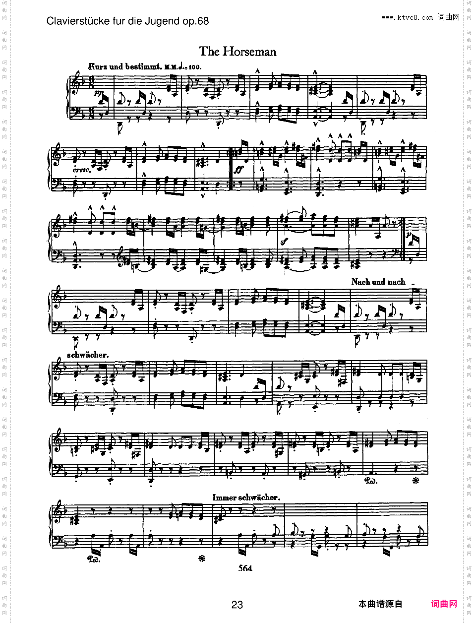 儿童钢琴曲集 Album For The Young Op·68