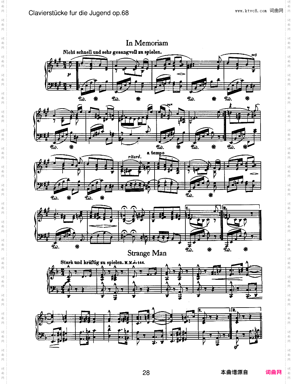 儿童钢琴曲集 Album For The Young Op·68