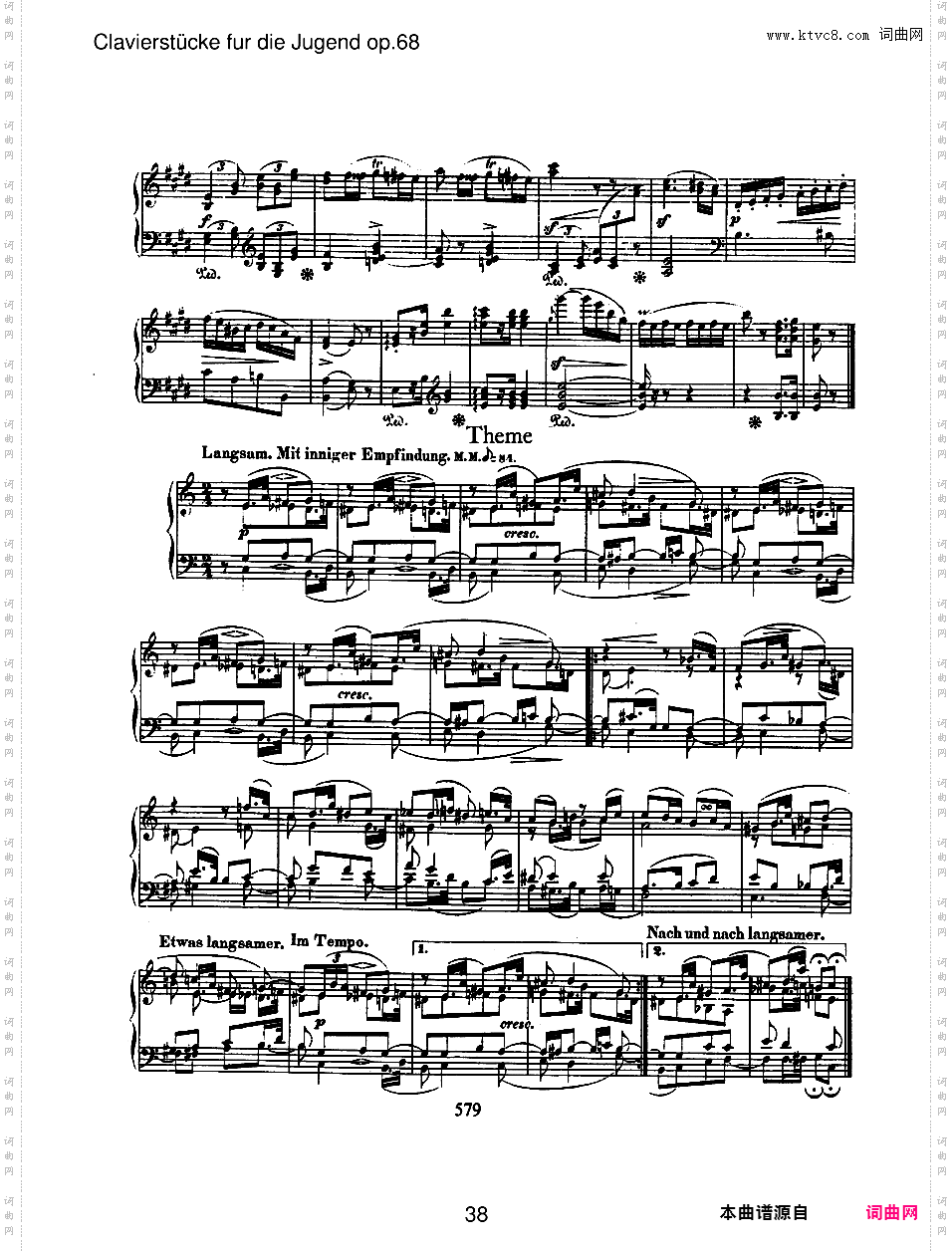 儿童钢琴曲集 Album For The Young Op·68