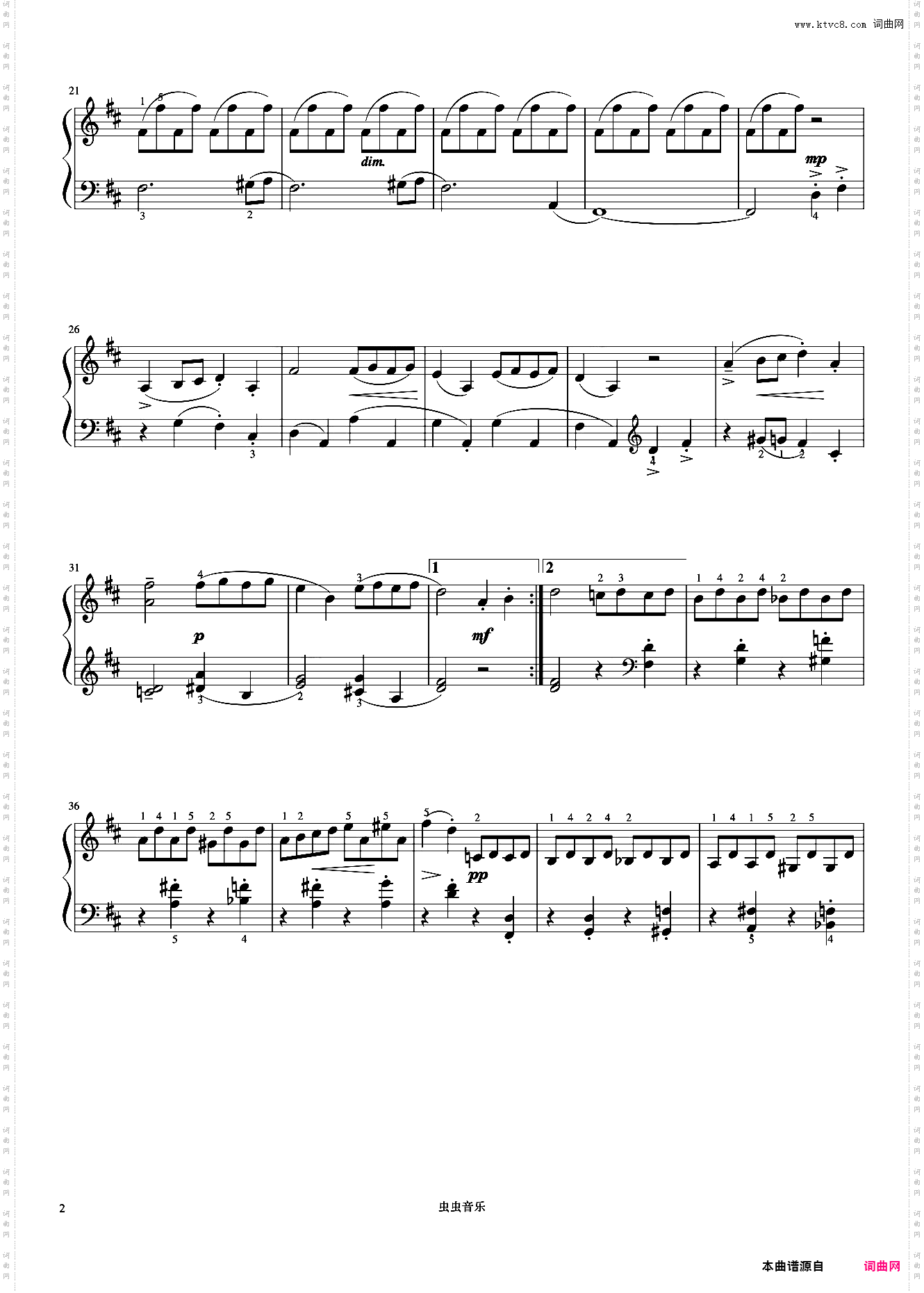 26·加沃特舞曲《约翰汤普森 现代钢琴教程3》