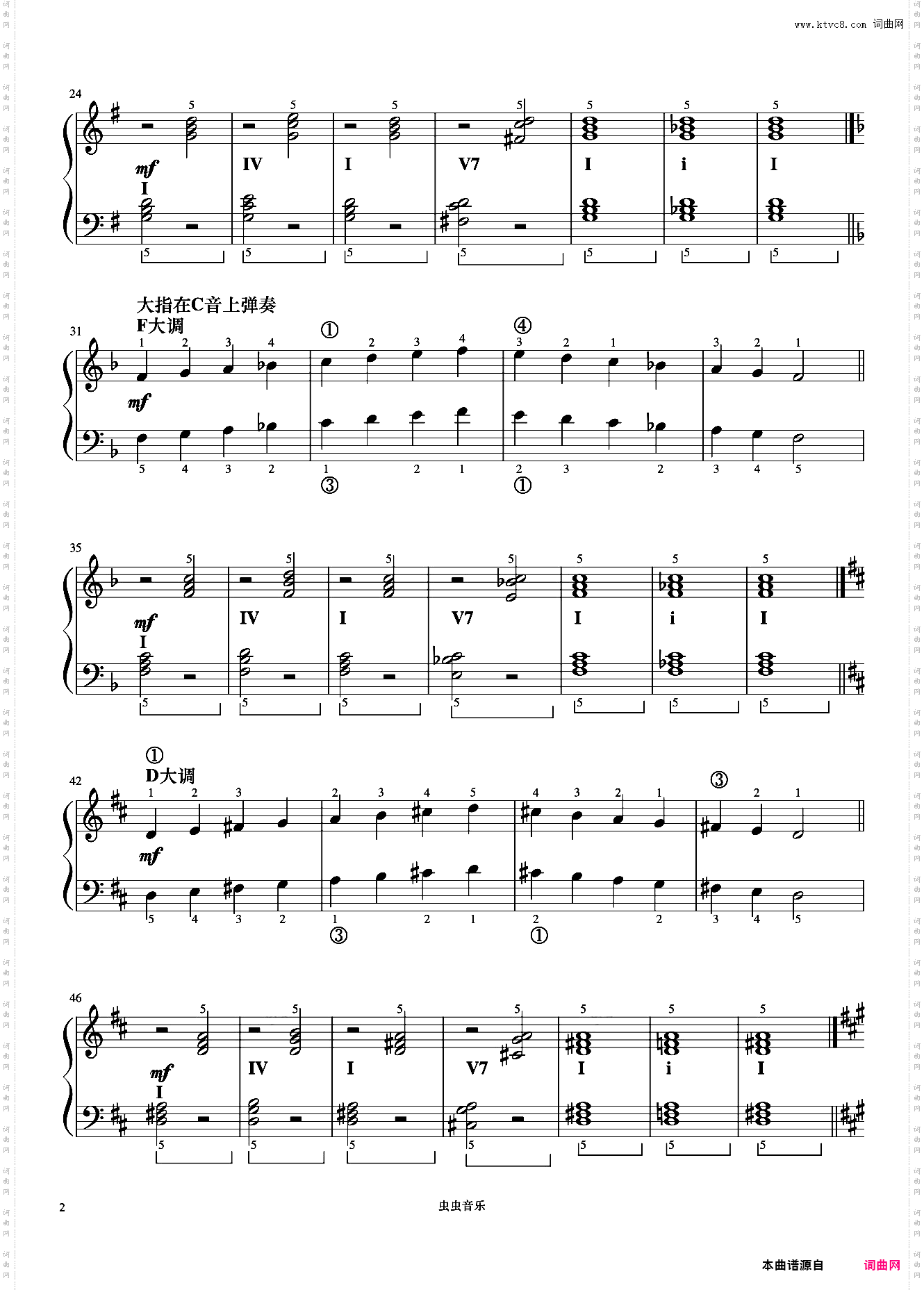 参考部分 大调音阶与基本和弦《菲伯尔钢琴基础教程 第4级 技巧和演奏》