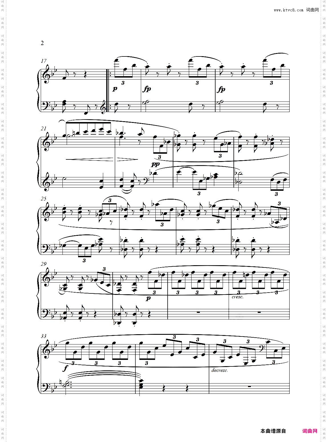 降B大调谐谑曲D593