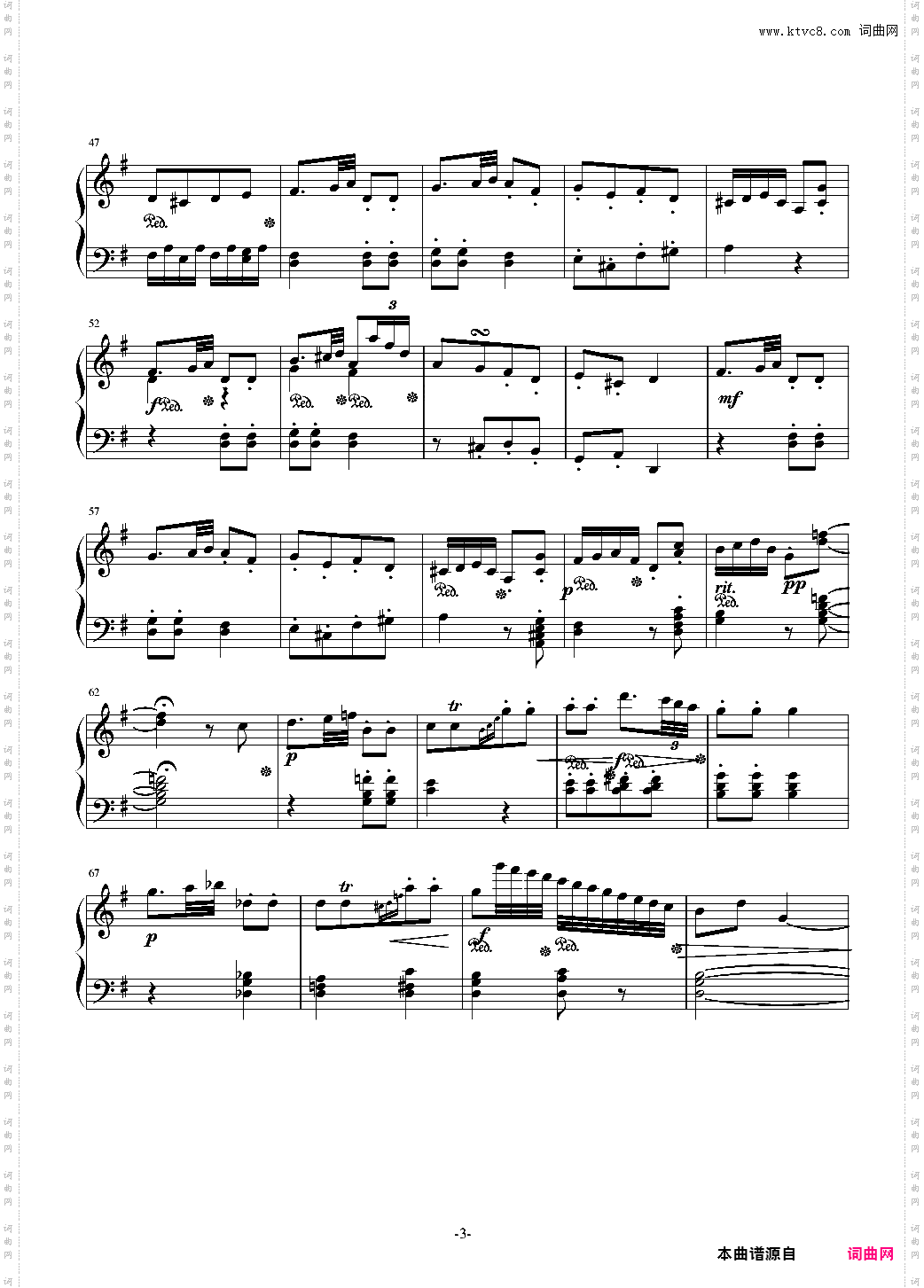 G大调小奏鸣曲第二乐章NO·3