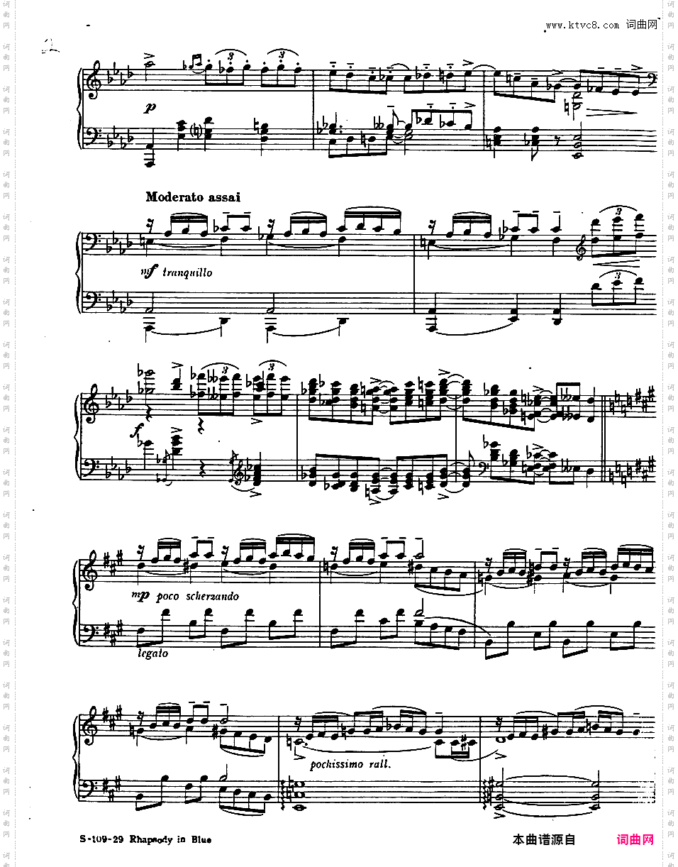 蓝色狂想曲 Rhapsody in Blue - 为钢琴与乐队而作