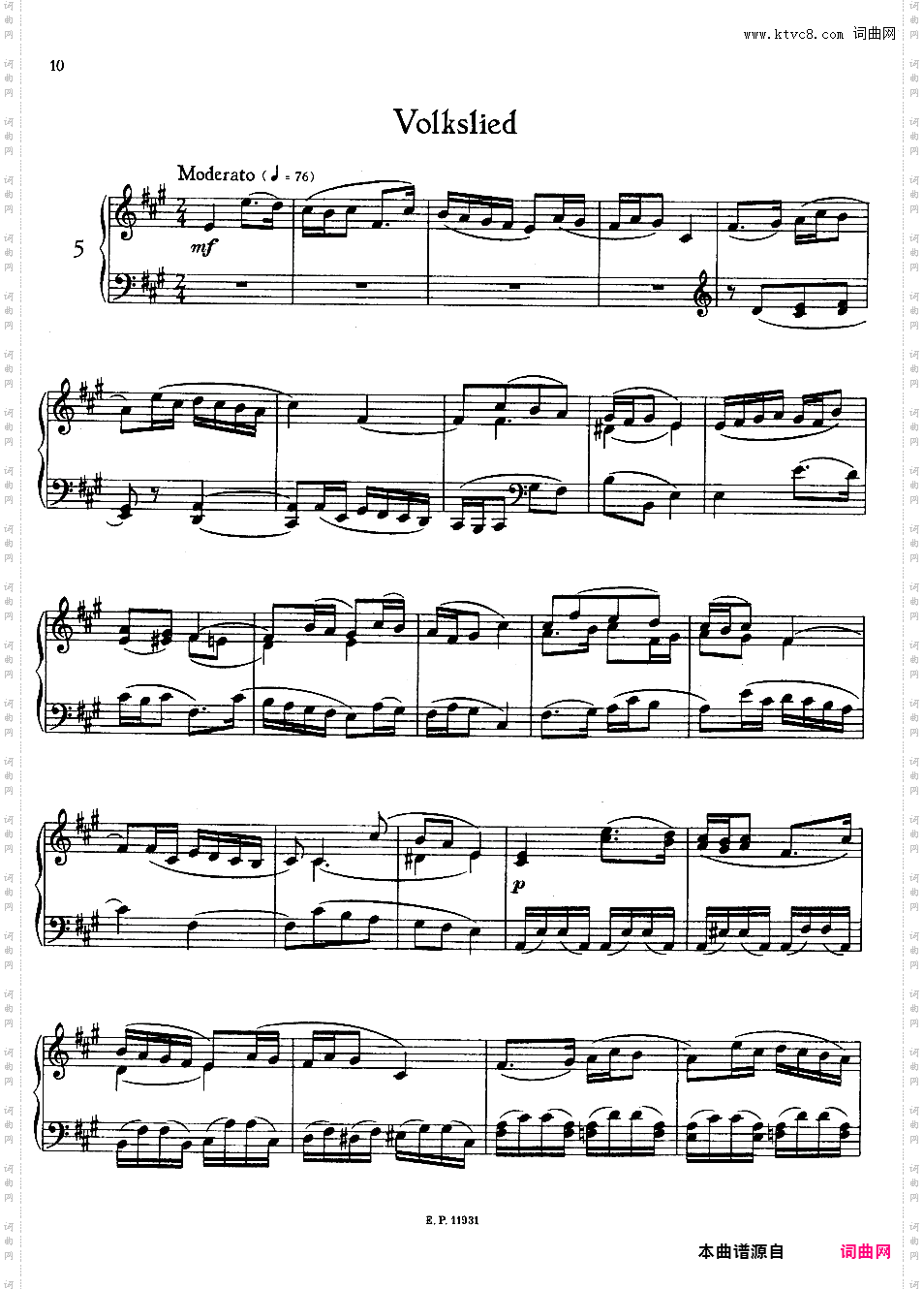儿童钢琴曲集 Twelve Children's Pieces Op·31