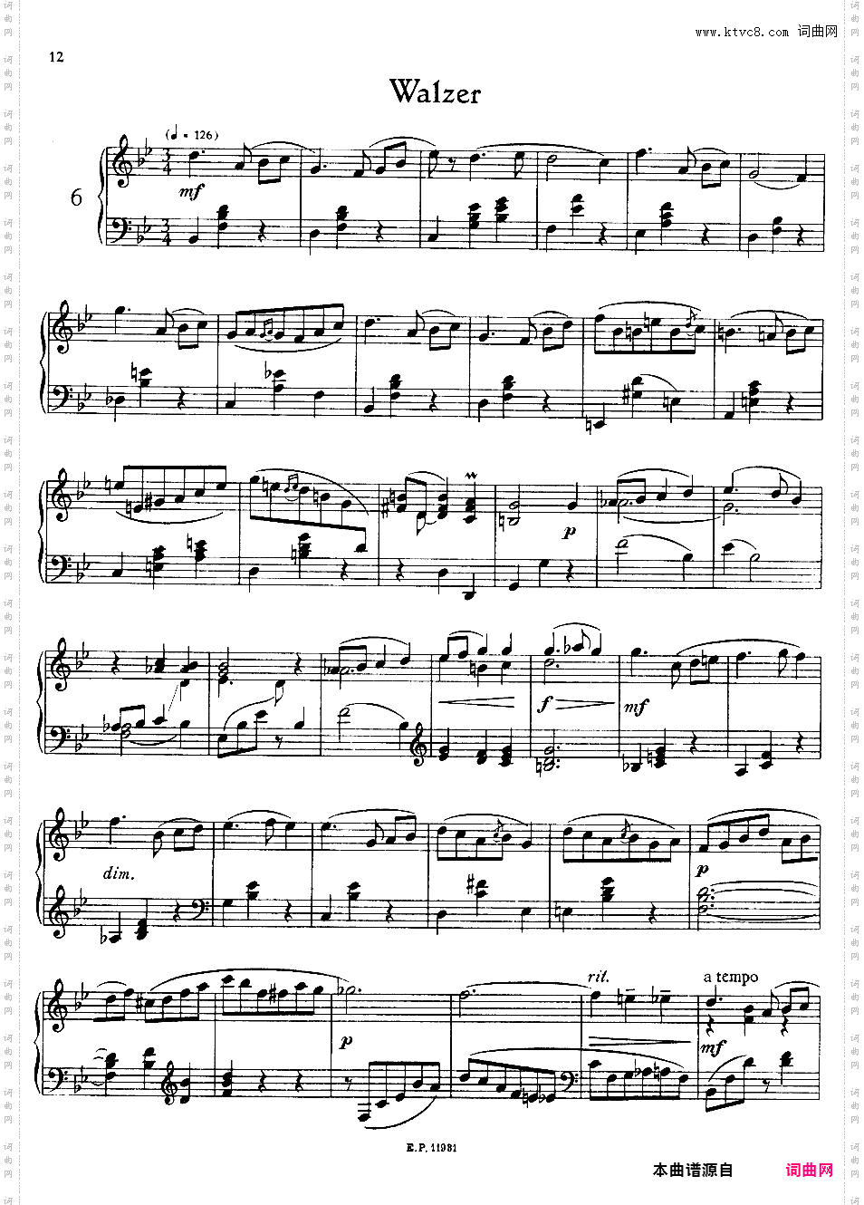 儿童钢琴曲集 Twelve Children's Pieces Op·31