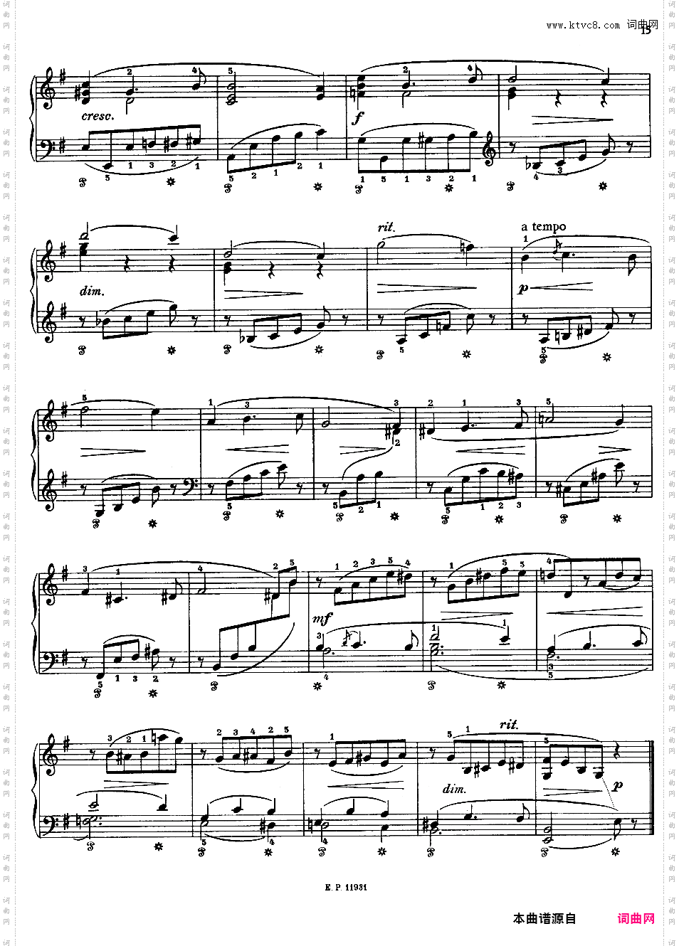 儿童钢琴曲集 Twelve Children's Pieces Op·31