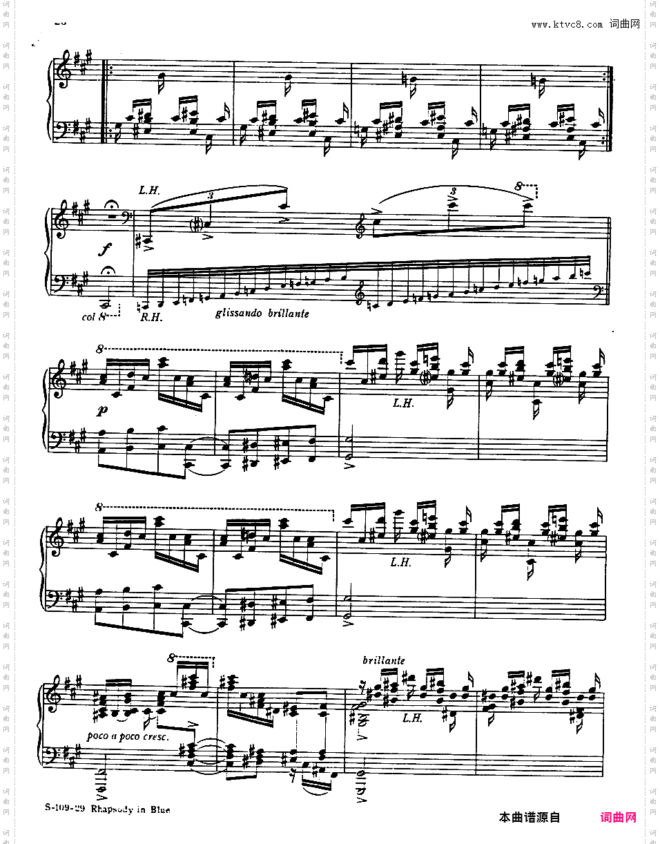 蓝色狂想曲 Rhapsody in Blue - 为钢琴与乐队而作