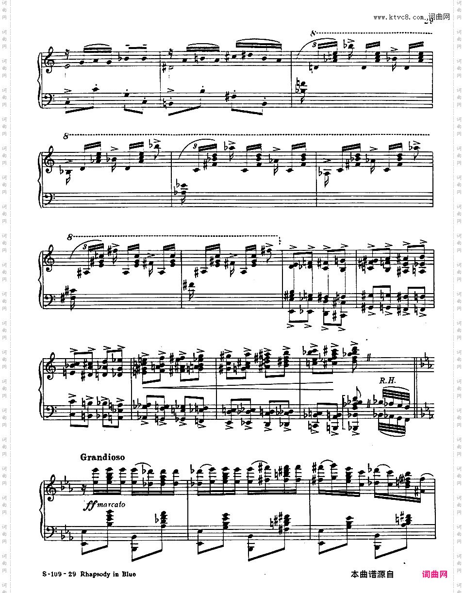 蓝色狂想曲 Rhapsody in Blue - 为钢琴与乐队而作