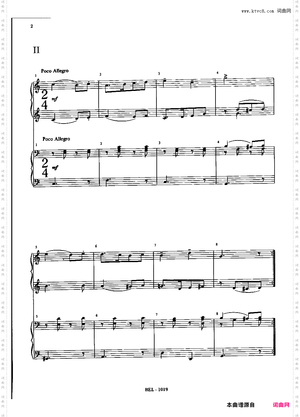 6首钢琴四手联弹小品 Six Pieces for 4 Hands