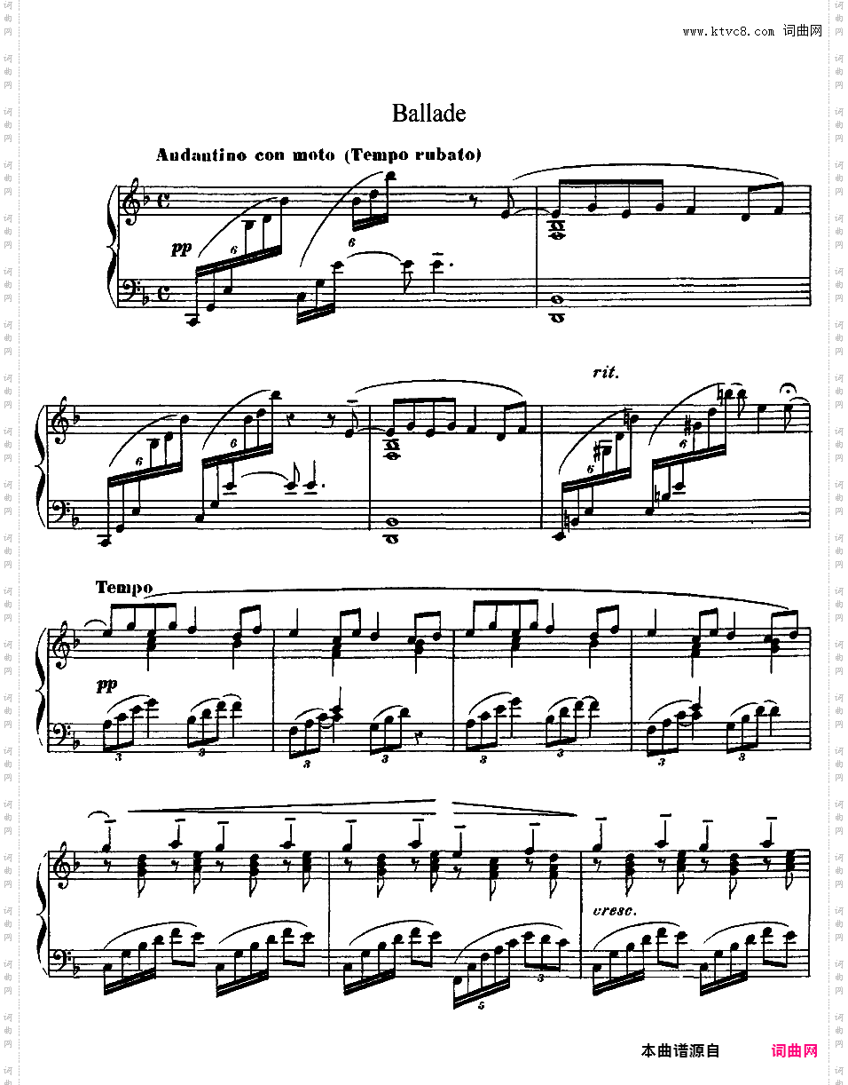 F大调叙事曲 Ballade in F Major