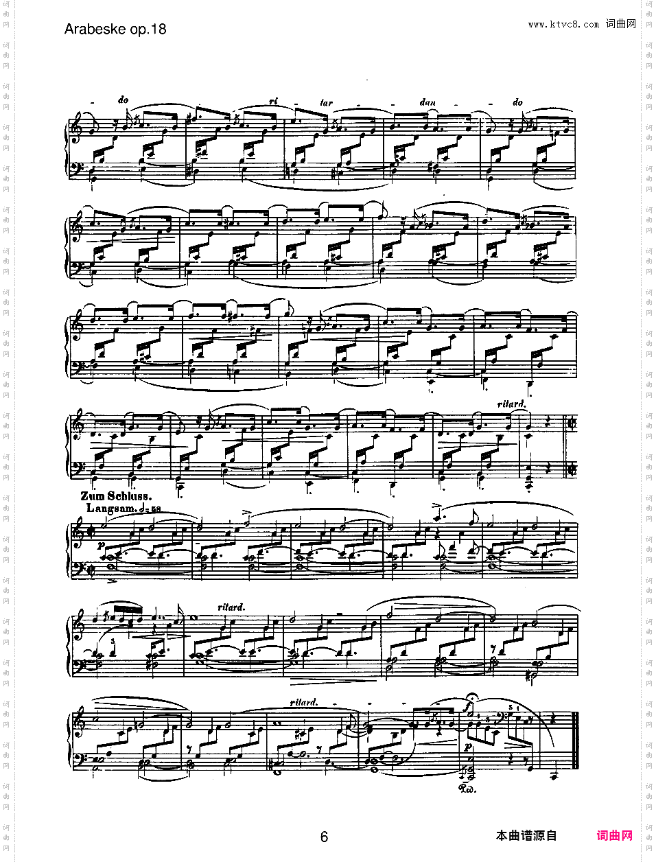 阿拉伯风格曲 Arabesque Op·18