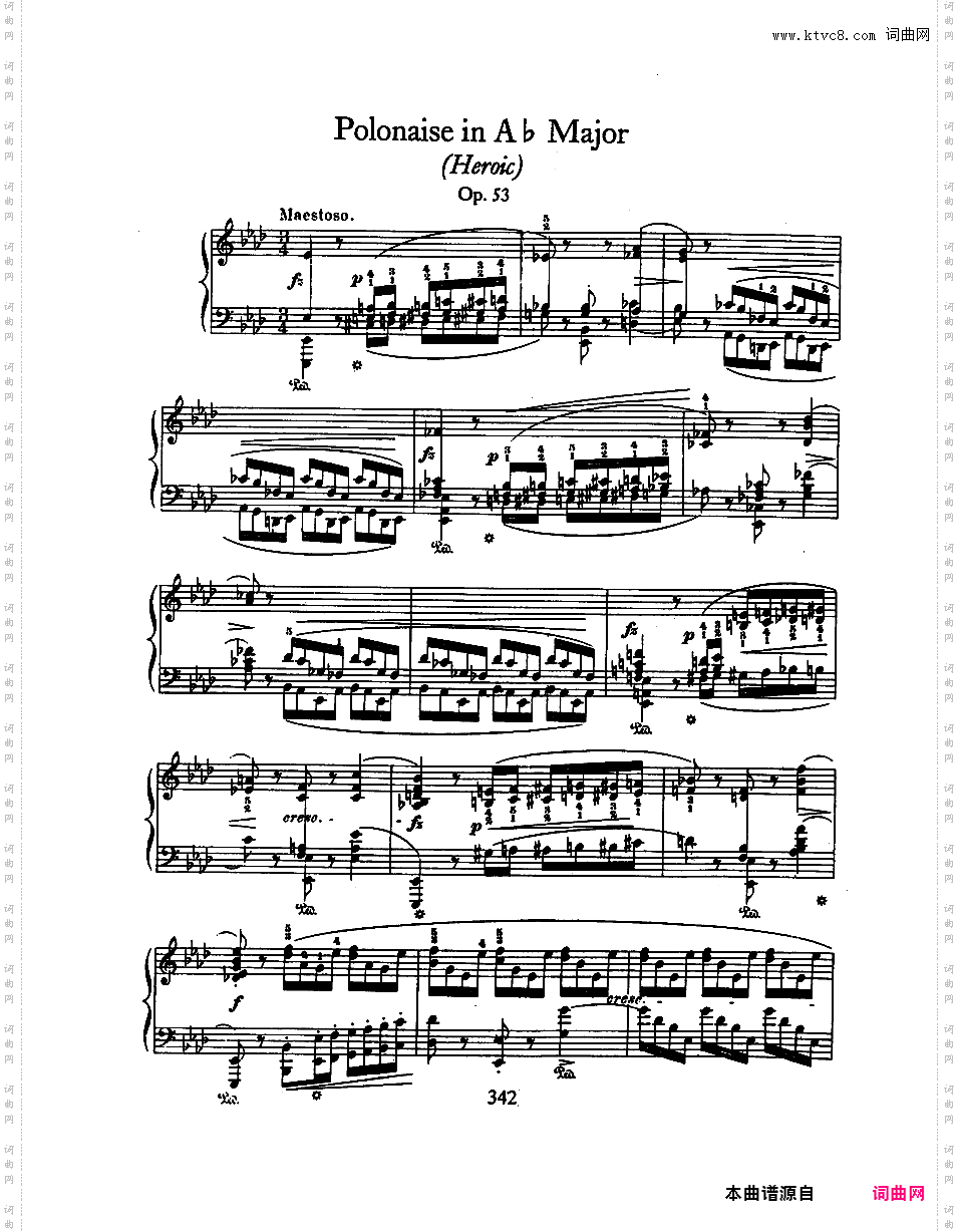 降A大调波兰舞曲“英雄”Op·53Chopin op53 Polonaise版本一