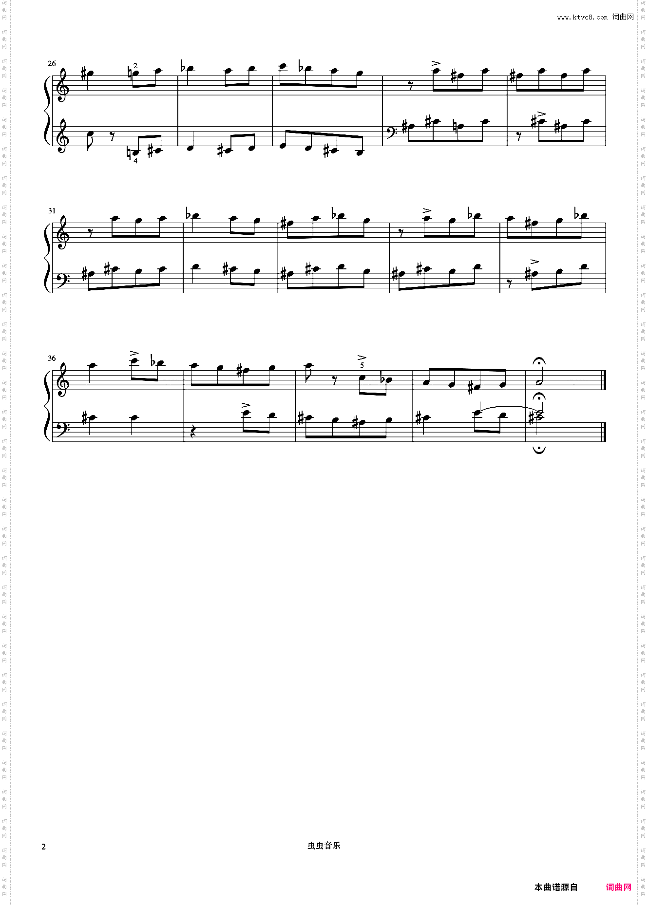 小六度平行进行《巴托克小宇宙钢琴教程2》