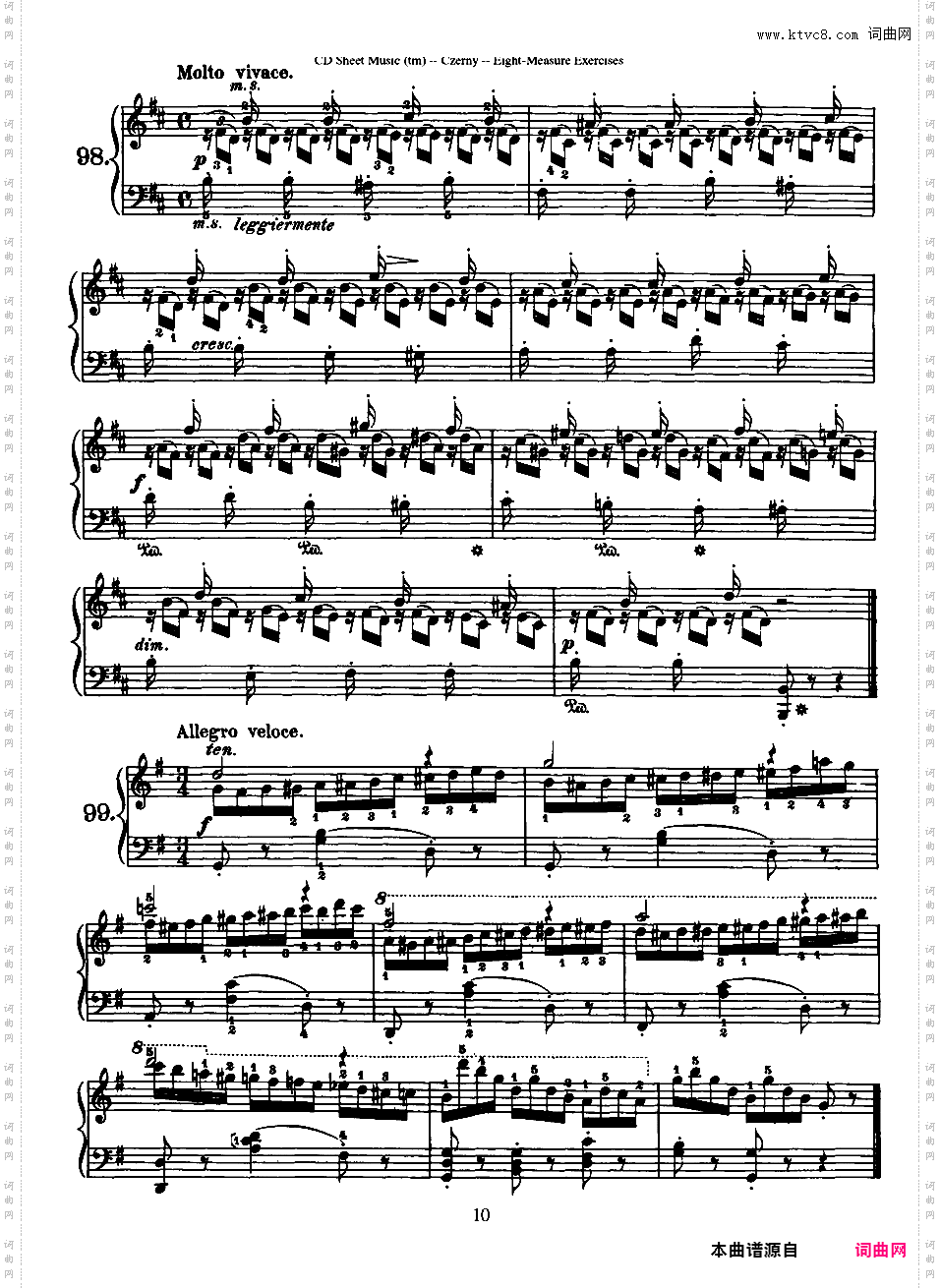 160首八小节练习曲 160 Eight-Measure Exercises Op·821Czerny-op821-160_Exercises_81-160