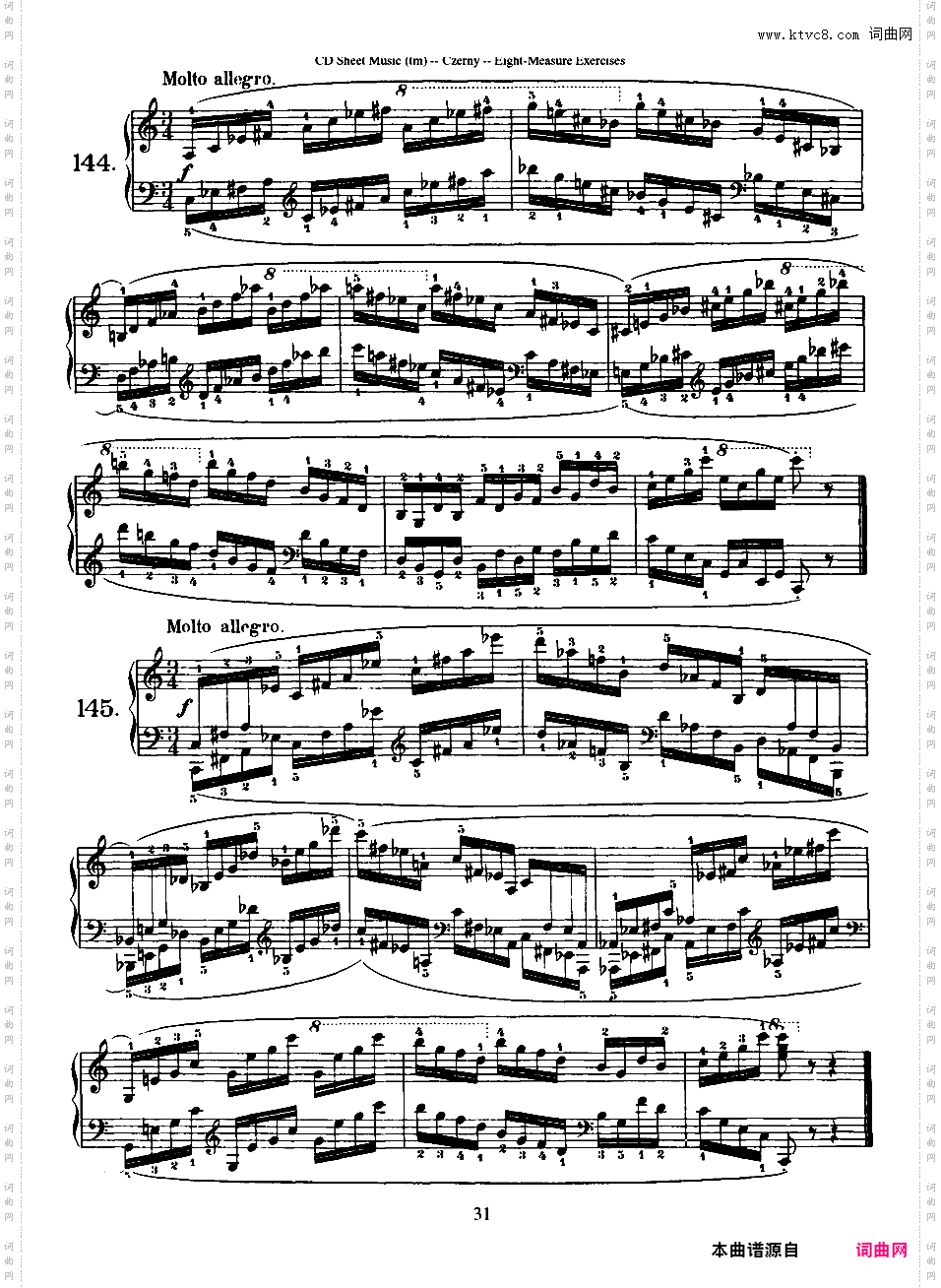 160首八小节练习曲 160 Eight-Measure Exercises Op·821Czerny-op821-160_Exercises_81-160