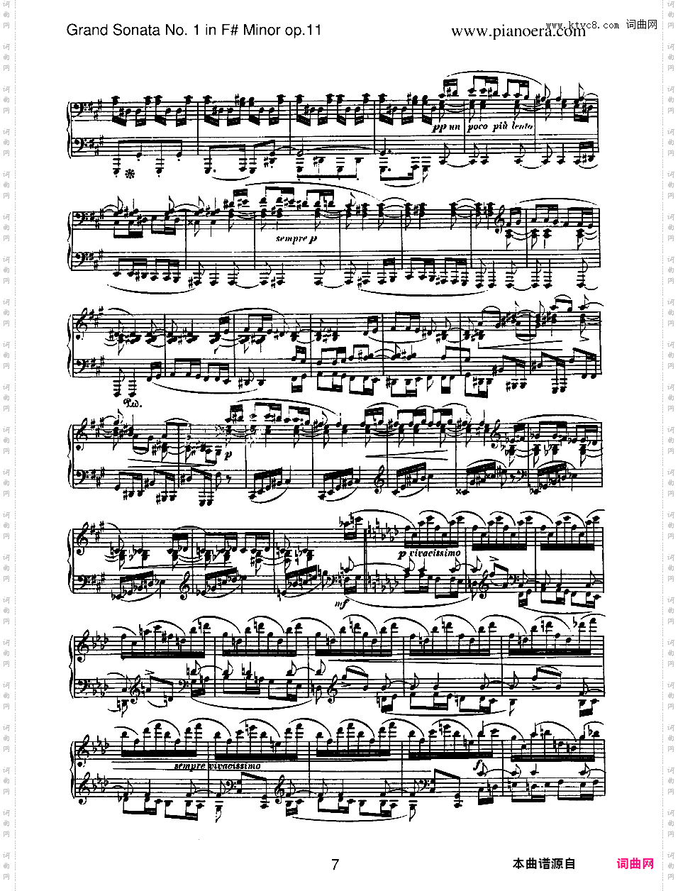 升f小调第一钢琴奏鸣曲 Piano Sonata No·1 In f-Sharp Minor Op·11
