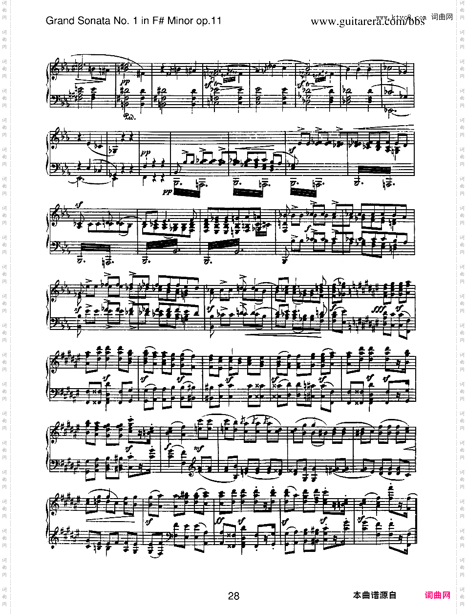 升f小调第一钢琴奏鸣曲 Piano Sonata No·1 In f-Sharp Minor Op·11