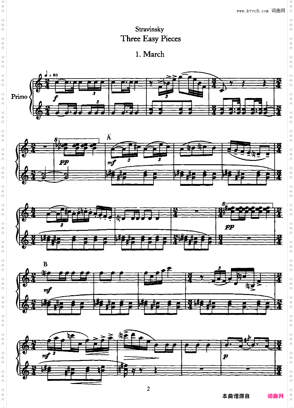 3首简易小品 Three Easy Pieces - 四手联弹