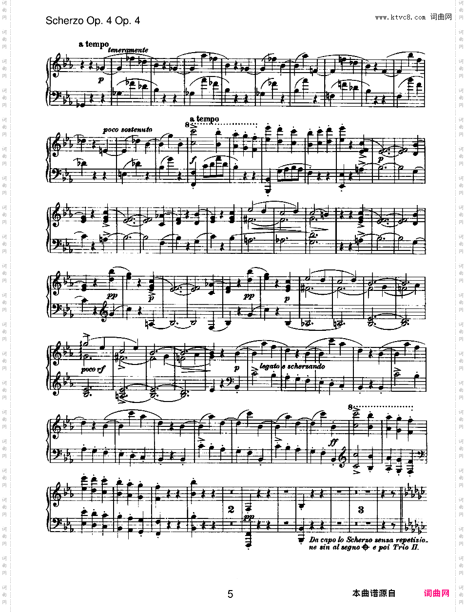 降e小调谐谑曲 Scherzo in e-flat Minor Op·4