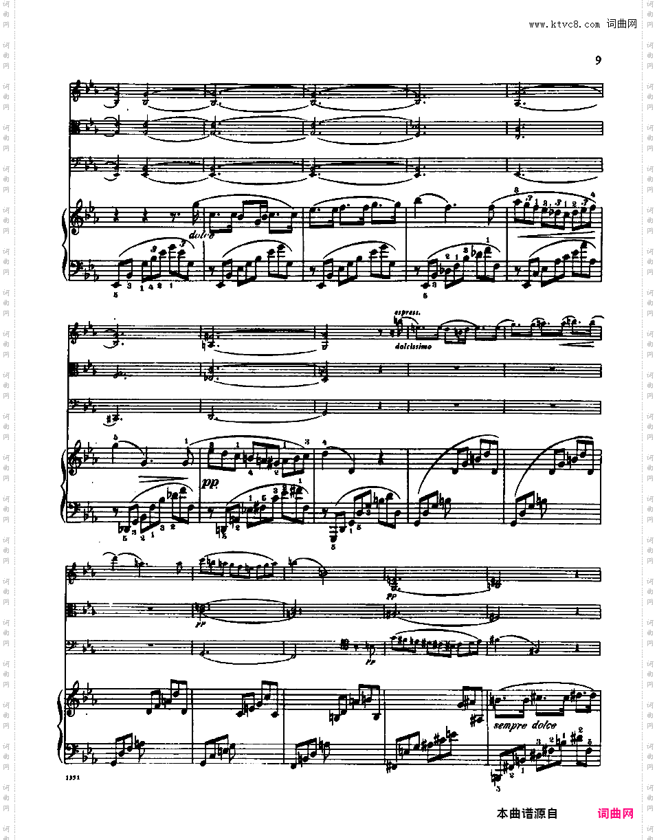c小调第一钢琴四重奏 Piano Quartet No·1 in c Minor Op·15