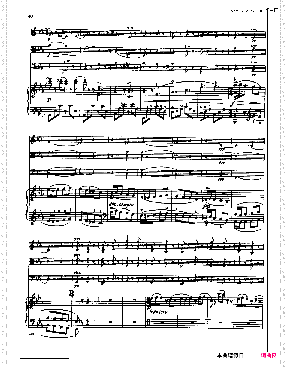 c小调第一钢琴四重奏 Piano Quartet No·1 in c Minor Op·15