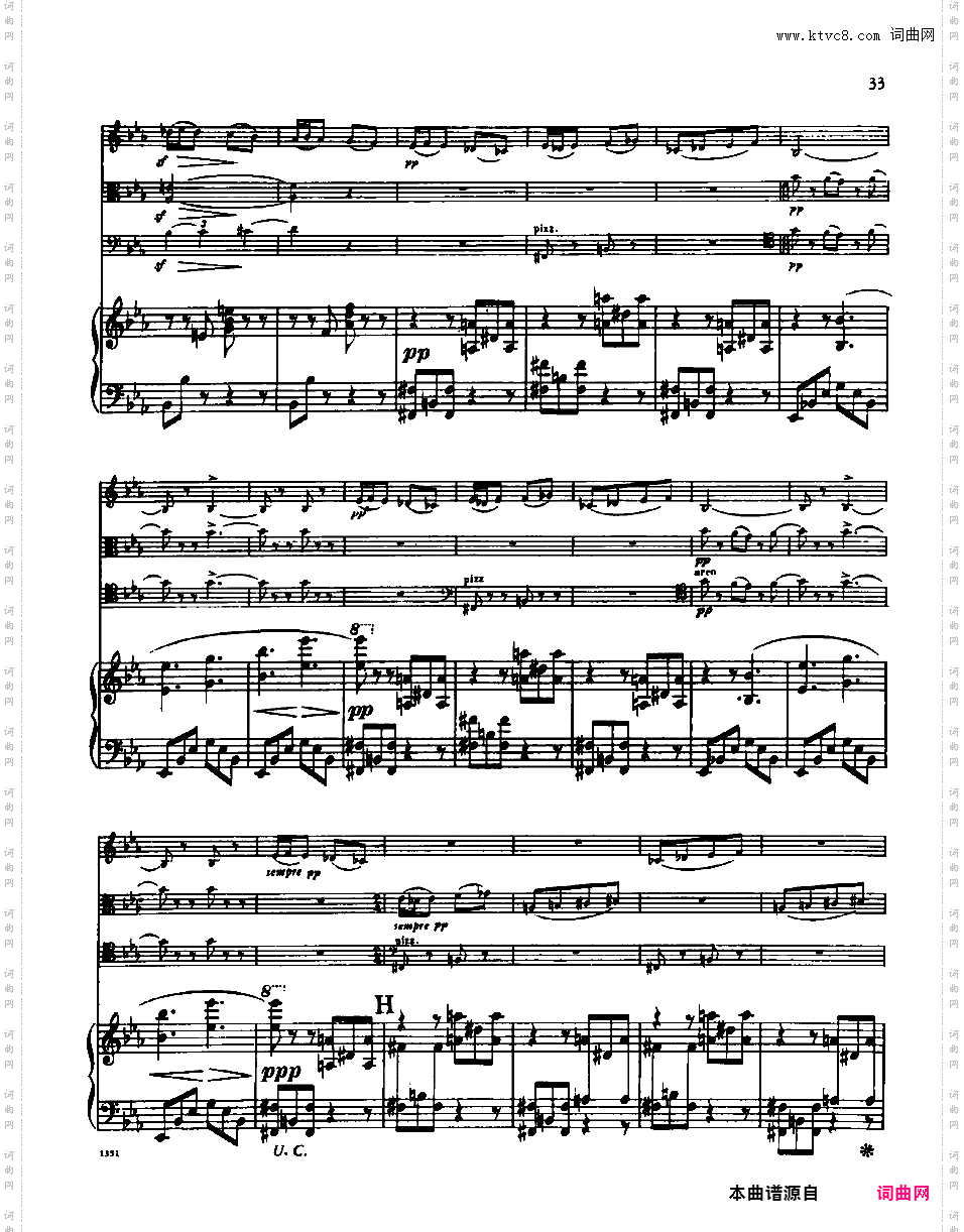 c小调第一钢琴四重奏 Piano Quartet No·1 in c Minor Op·15