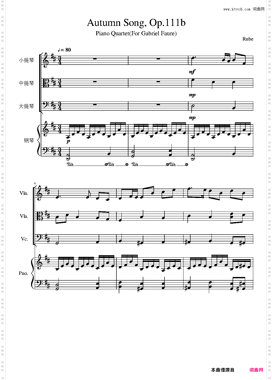 Autumn Song Op·111b