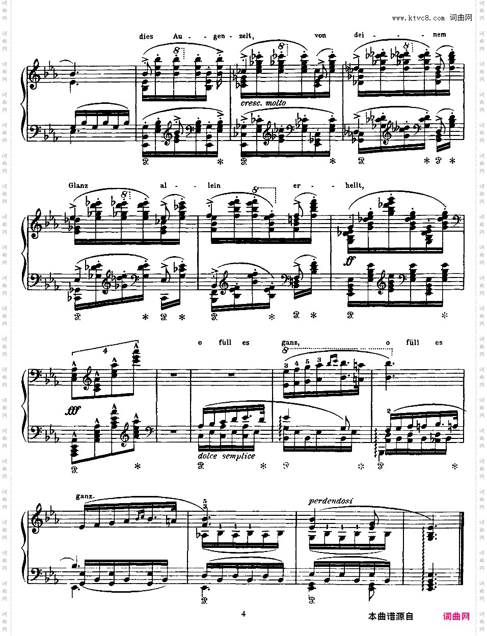 改编舒伯特12首歌曲 12 Lieder S·558你在歇息 Du bist die Ruh D·776