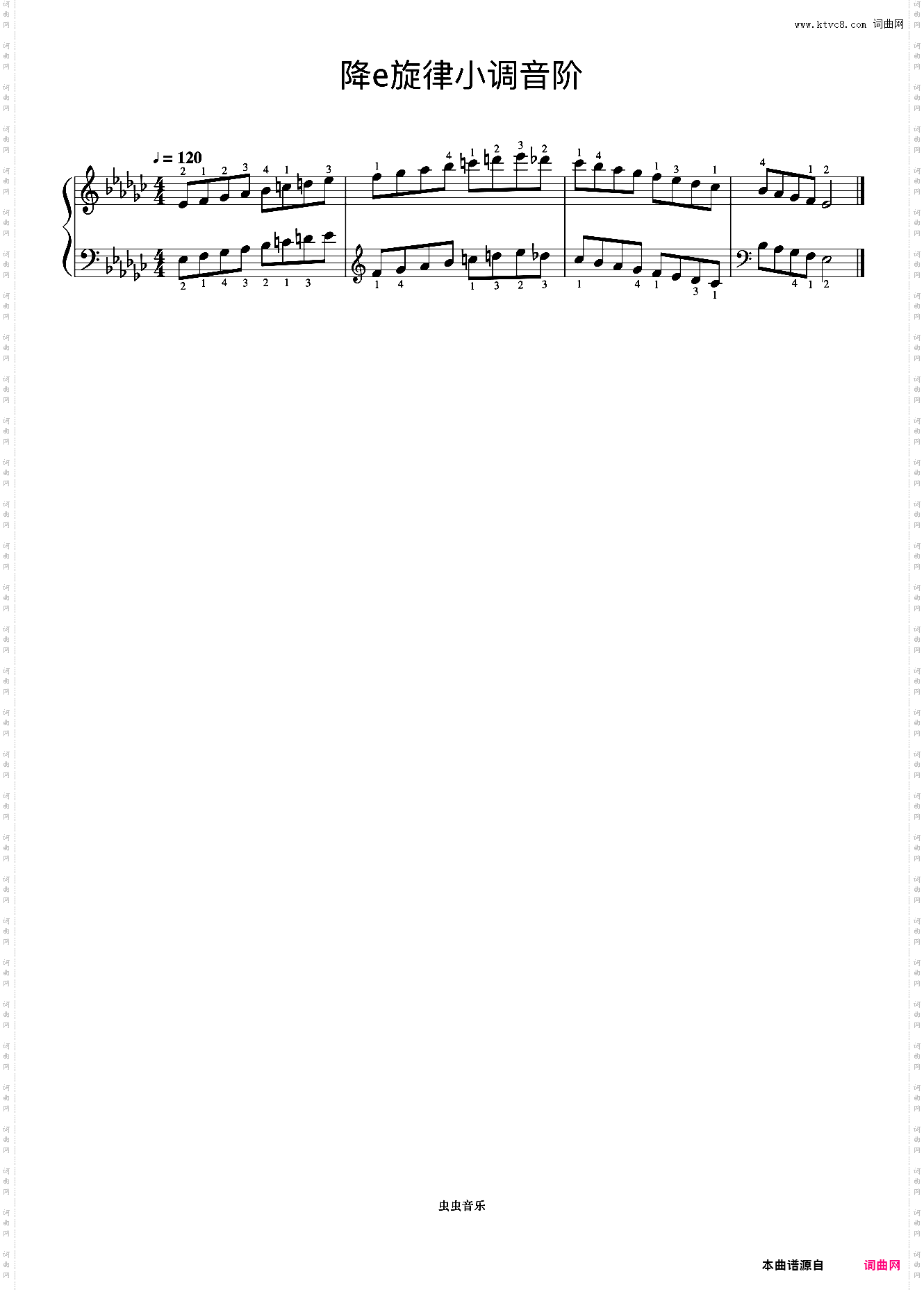 降e旋律小调音阶