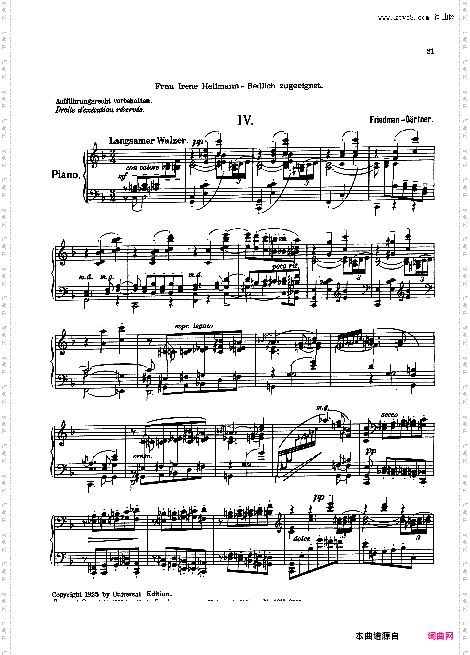 Friedman 改编曲集Gartner-Friedman Six Viennese Dances