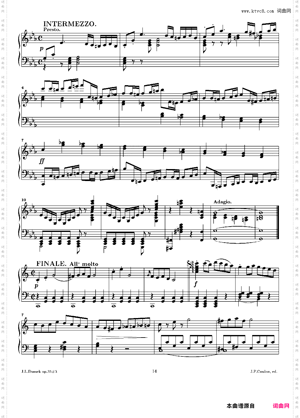 c小调第十三钢琴奏鸣曲 Piano Sonata No·13 in c Minor Op·35-3