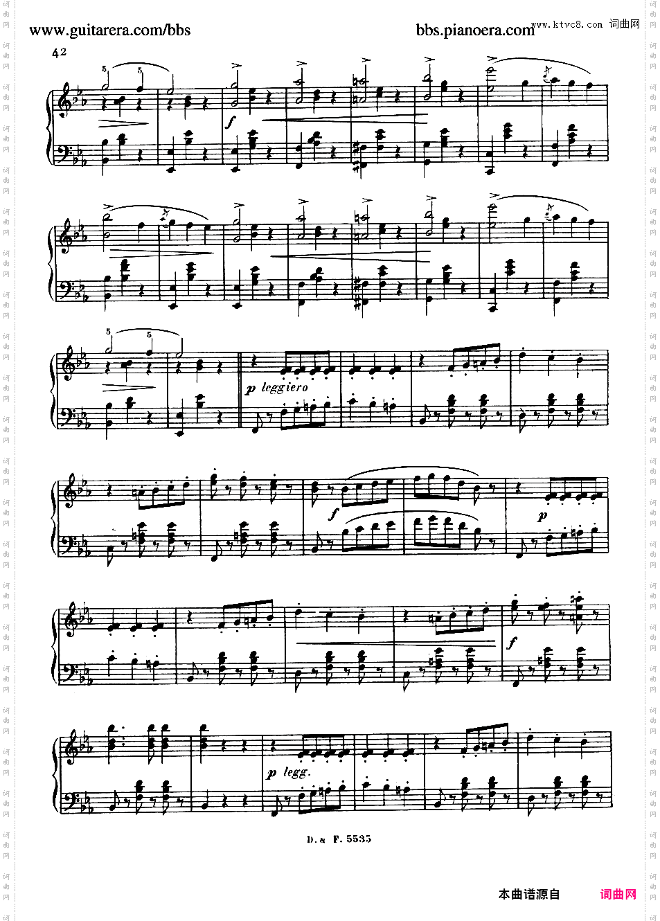 降E大调第五圆舞曲 Valse No·5 in E-flat Major Op·91