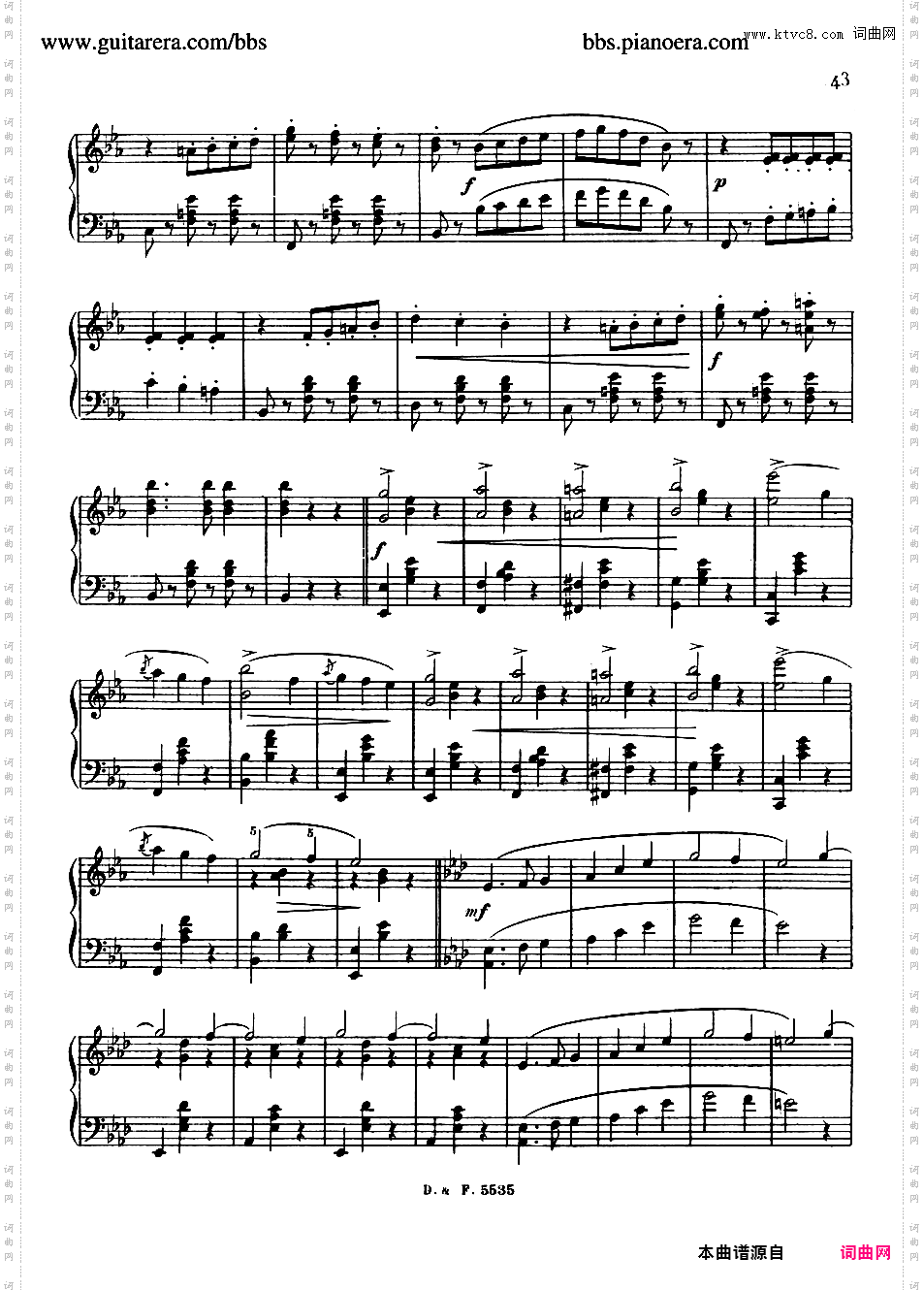 降E大调第五圆舞曲 Valse No·5 in E-flat Major Op·91