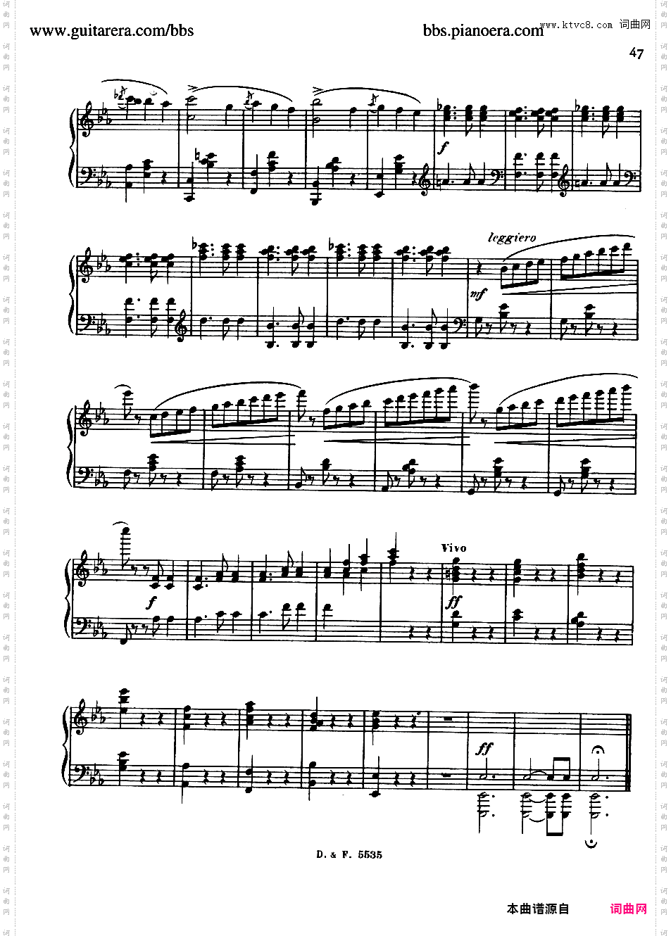 降E大调第五圆舞曲 Valse No·5 in E-flat Major Op·91