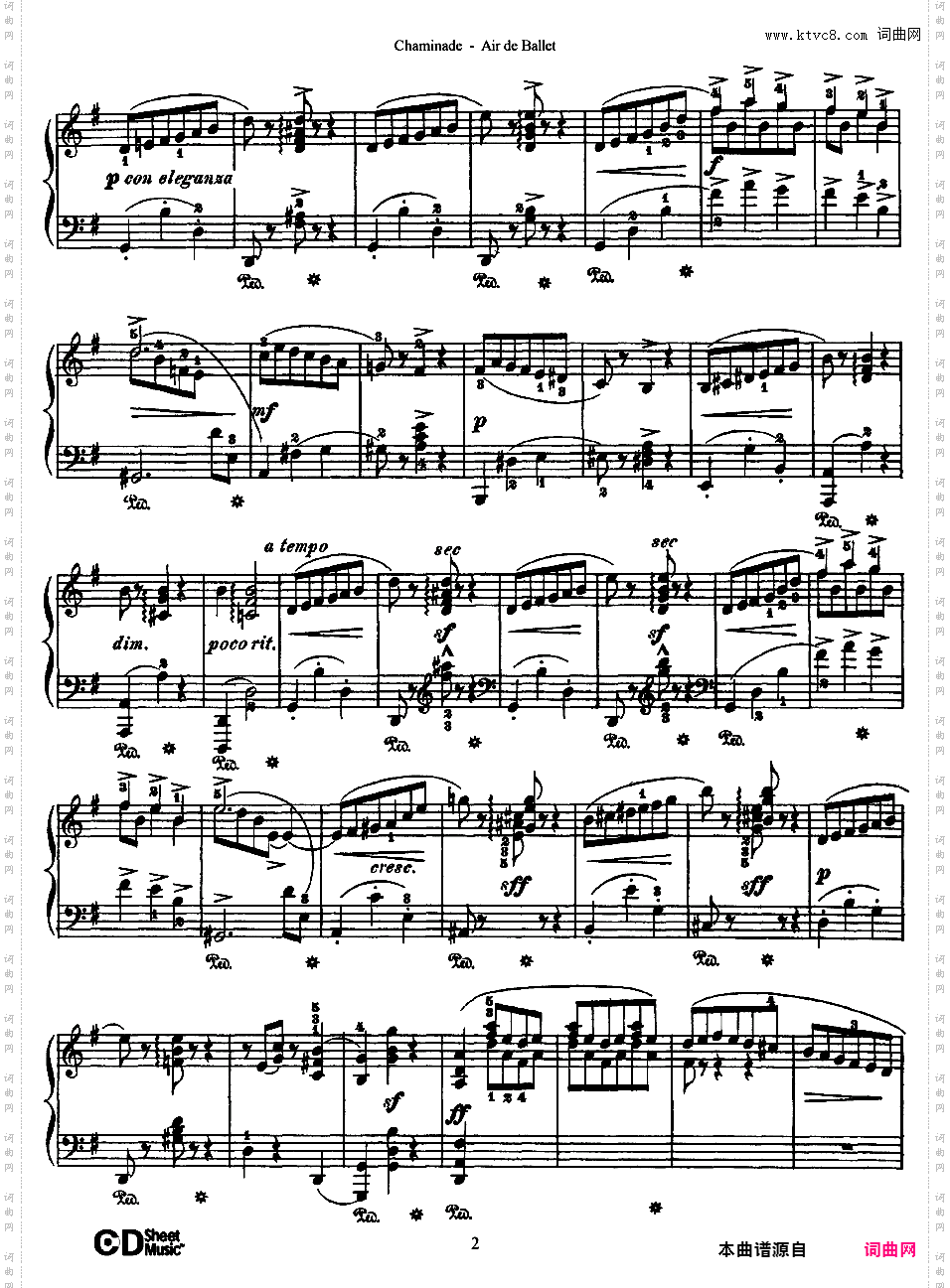 G大调第一芭蕾咏叹调 Air De Ballet No·1 Op·30