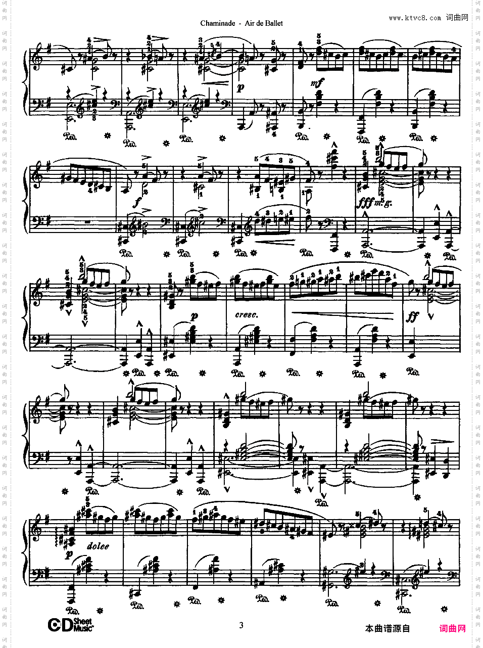 G大调第一芭蕾咏叹调 Air De Ballet No·1 Op·30