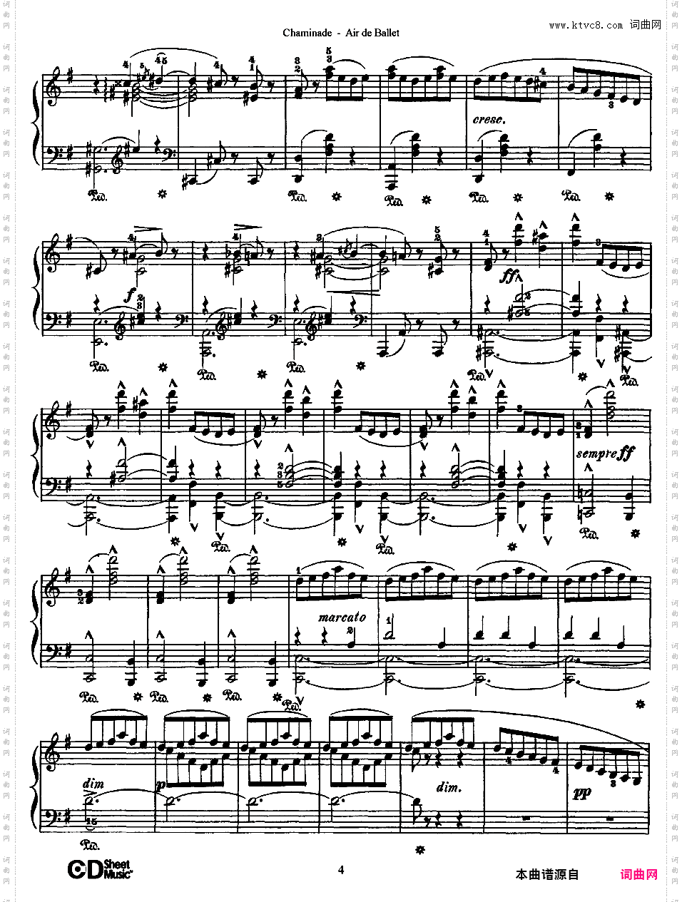 G大调第一芭蕾咏叹调 Air De Ballet No·1 Op·30