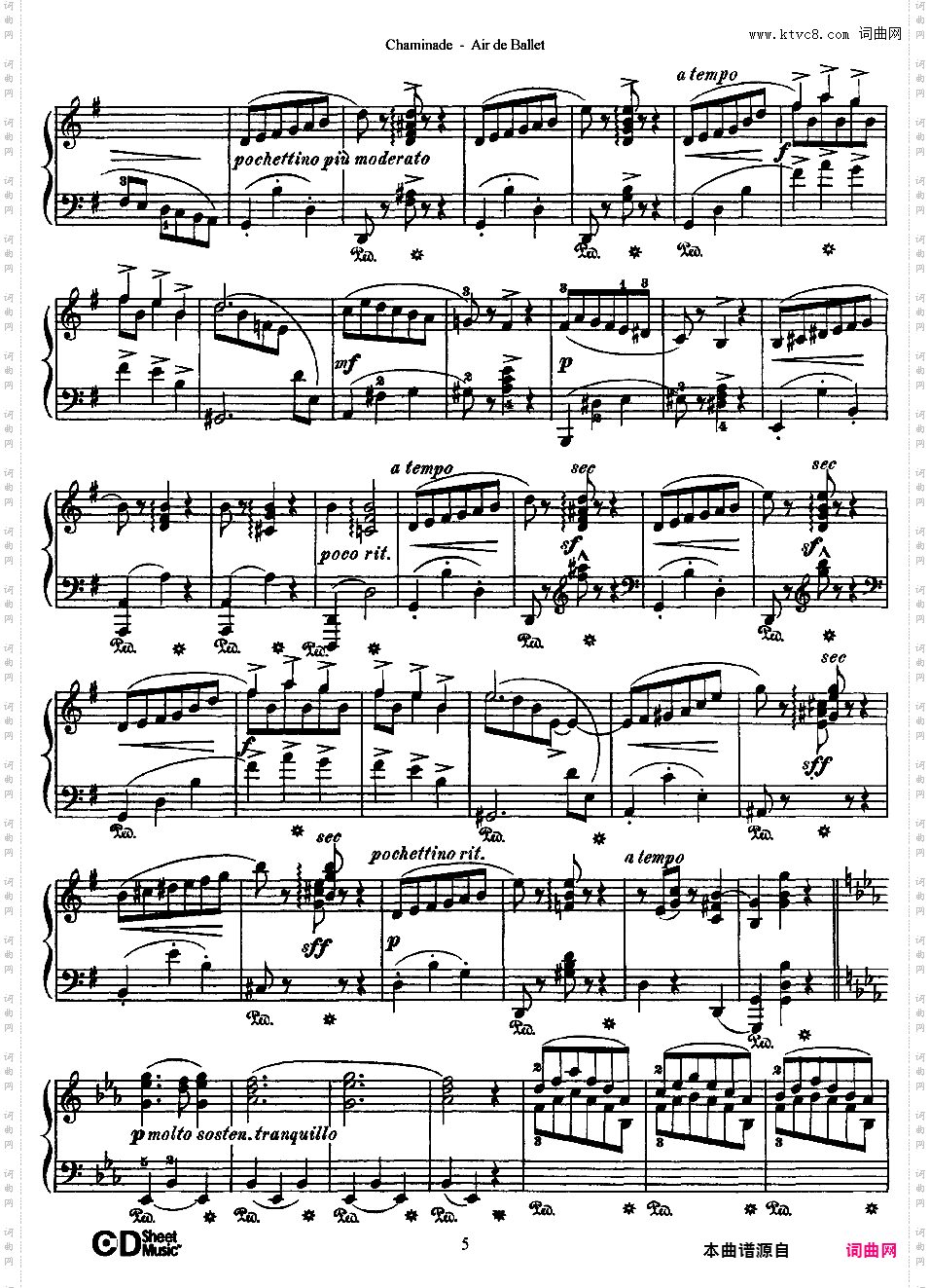 G大调第一芭蕾咏叹调 Air De Ballet No·1 Op·30
