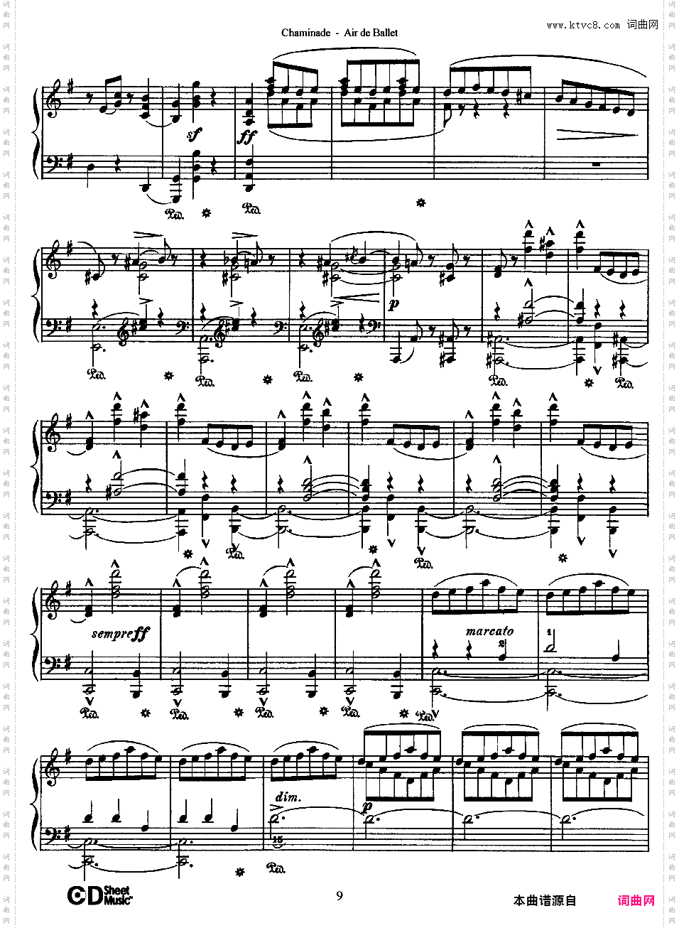 G大调第一芭蕾咏叹调 Air De Ballet No·1 Op·30
